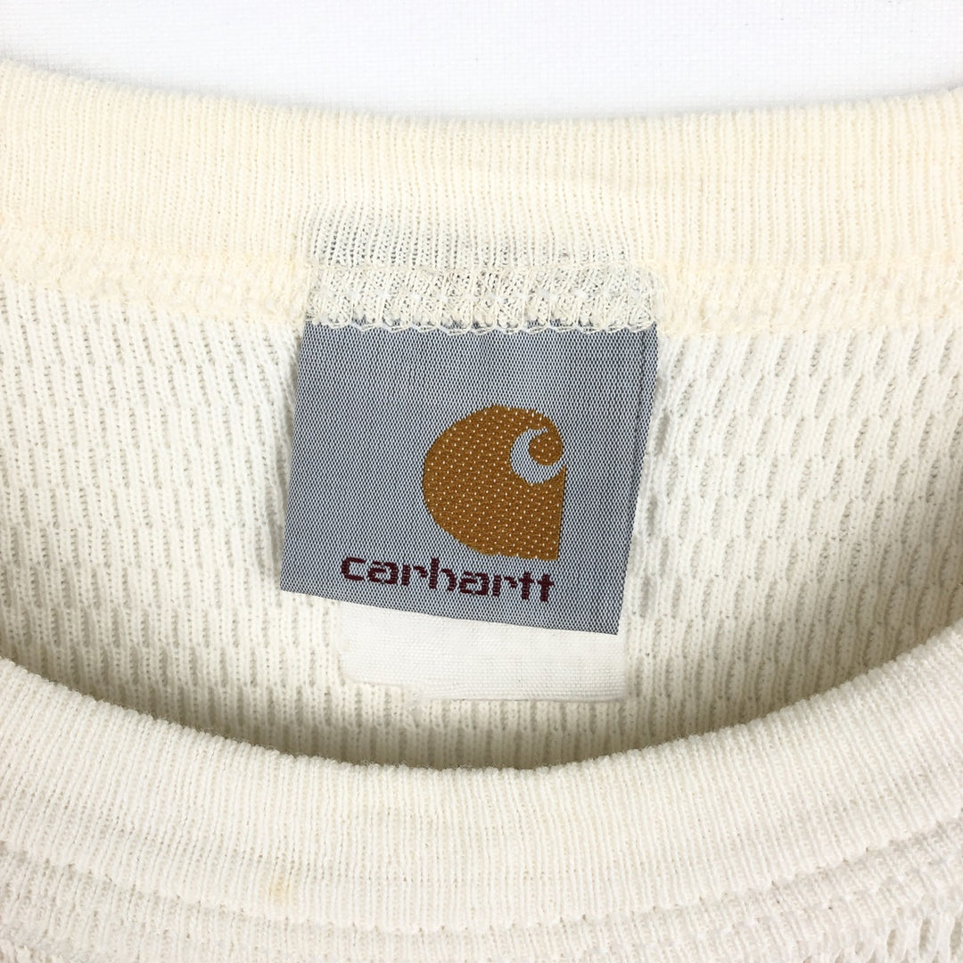 Carhartt Thermal Long-Sleeve T-Shirt, Honeycomb Pattern, Men's Size S (equivalent) unclear white type Vintage Second Hand