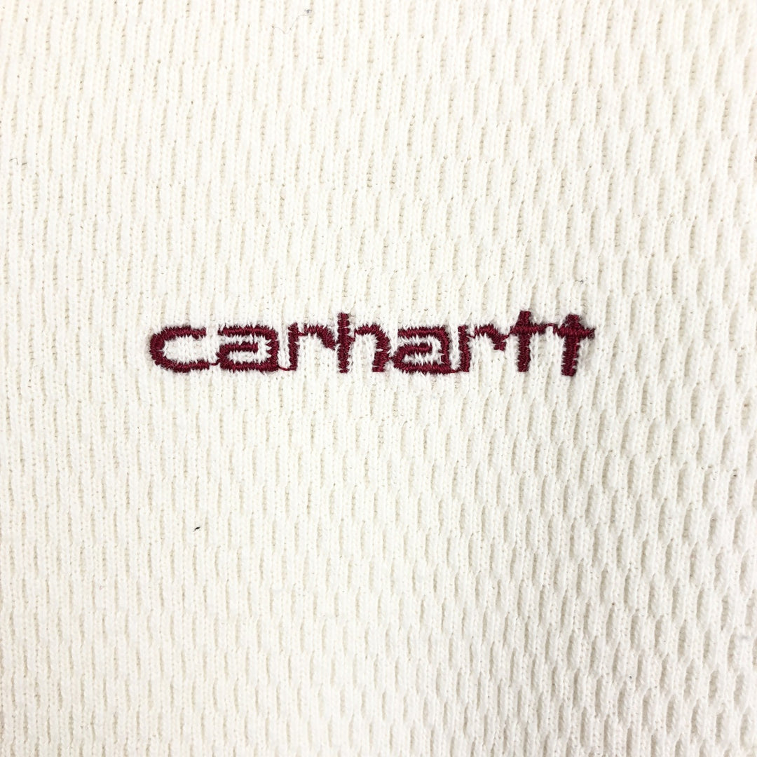 Carhartt Thermal Long-Sleeve T-Shirt, Honeycomb Pattern, Men's Size S (equivalent) unclear white type Vintage Second Hand