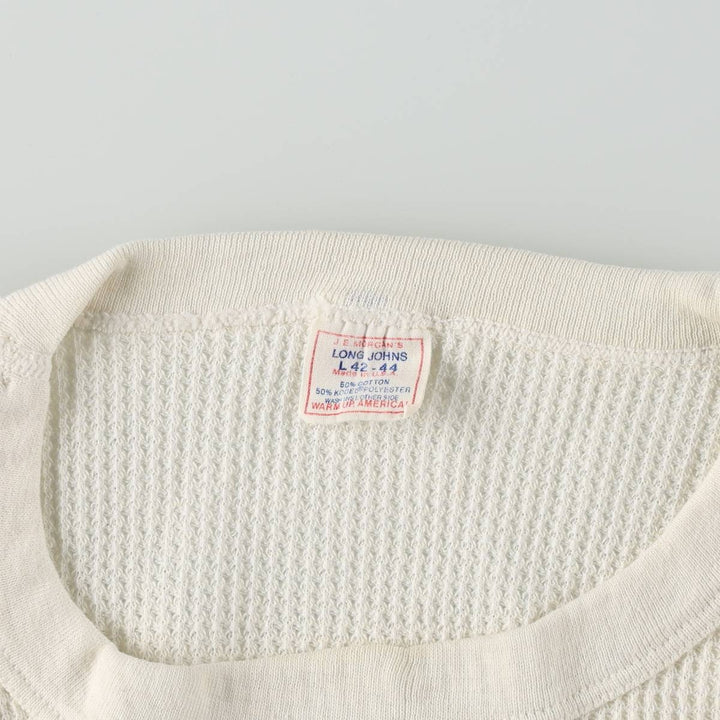 ~1980'S JC Morgan's Thermal Long-Sleeve T-Shirt, Made in USA, Men's Size L (Equivalent), Vintage cotton white type Vintage Second Hand