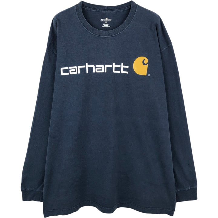 Carhartt long-sleeved T-shirt, men's size XL cotton navy blue type Vintage Second Hand