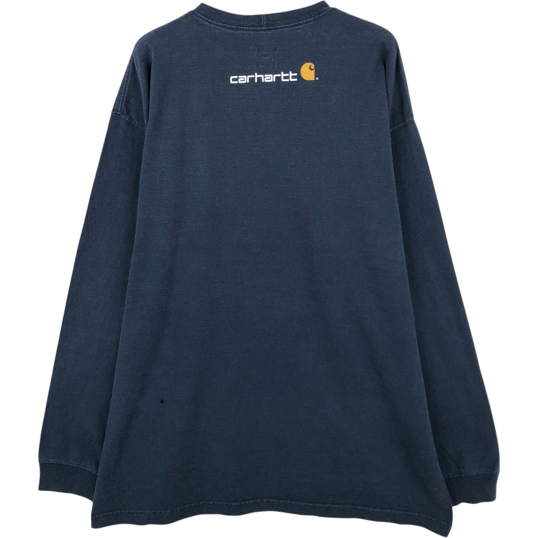 Carhartt long-sleeved T-shirt, men's size XL cotton navy blue type Vintage Second Hand