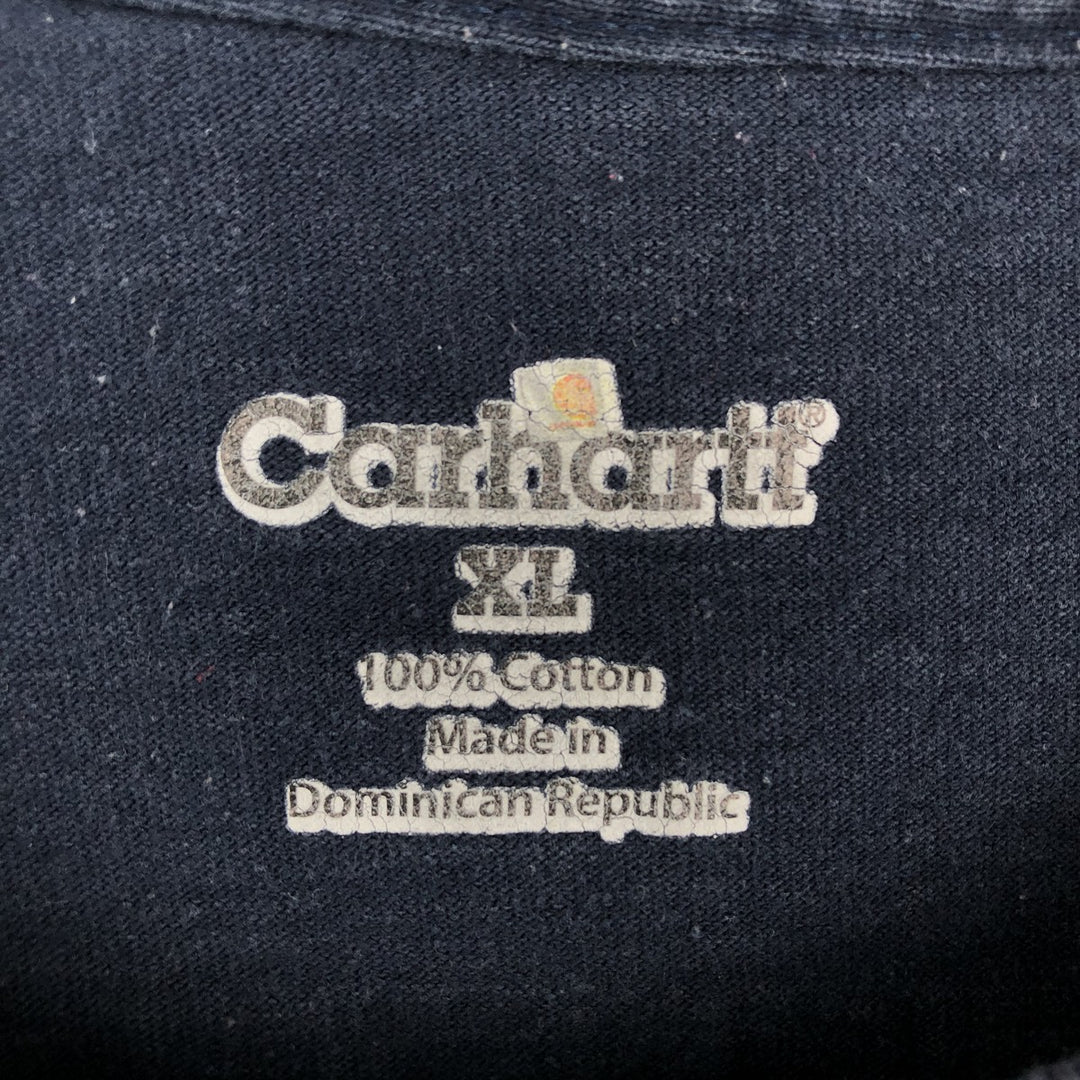 Carhartt long-sleeved T-shirt, men's size XL cotton navy blue type Vintage Second Hand