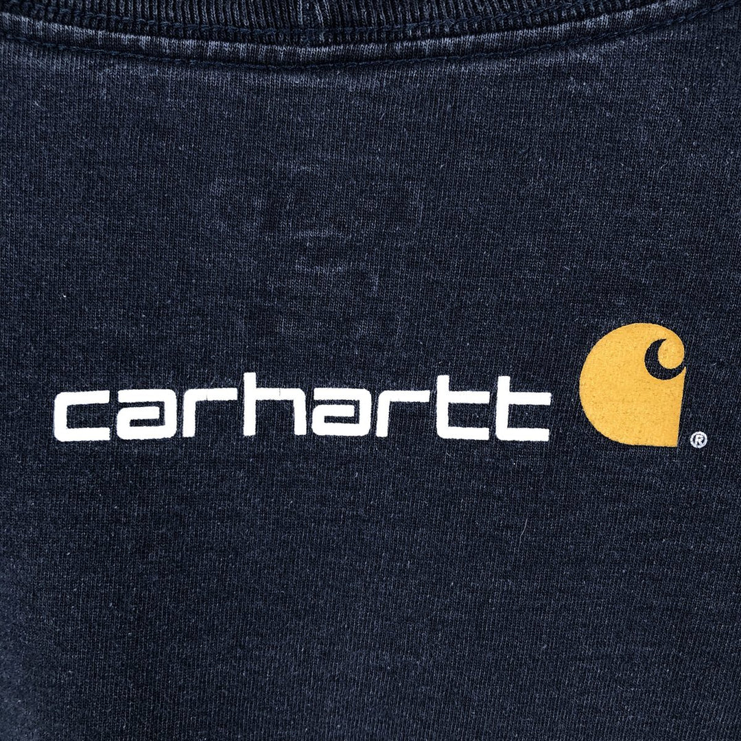 Carhartt long-sleeved T-shirt, men's size XL cotton navy blue type Vintage Second Hand