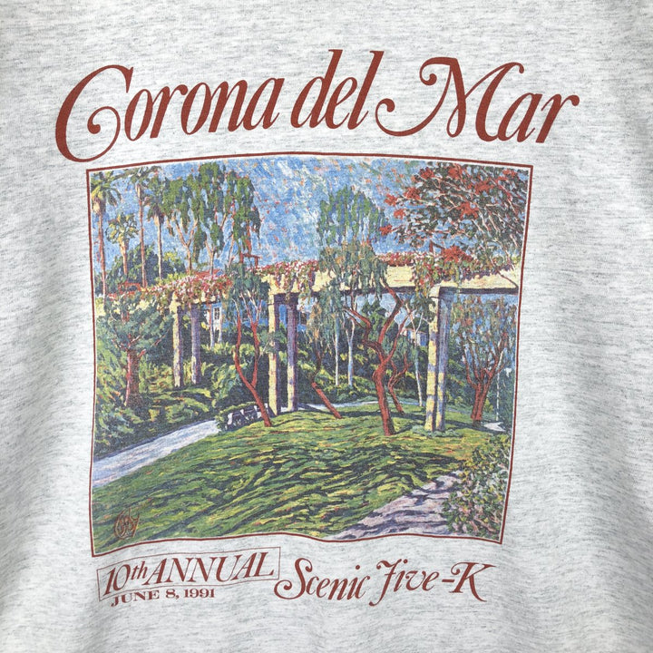 90'S Fruit of the Loom Art T-Shirt, Made in USA, Men's XL equivalent, Vintage cotton gray type Vintage Second Hand