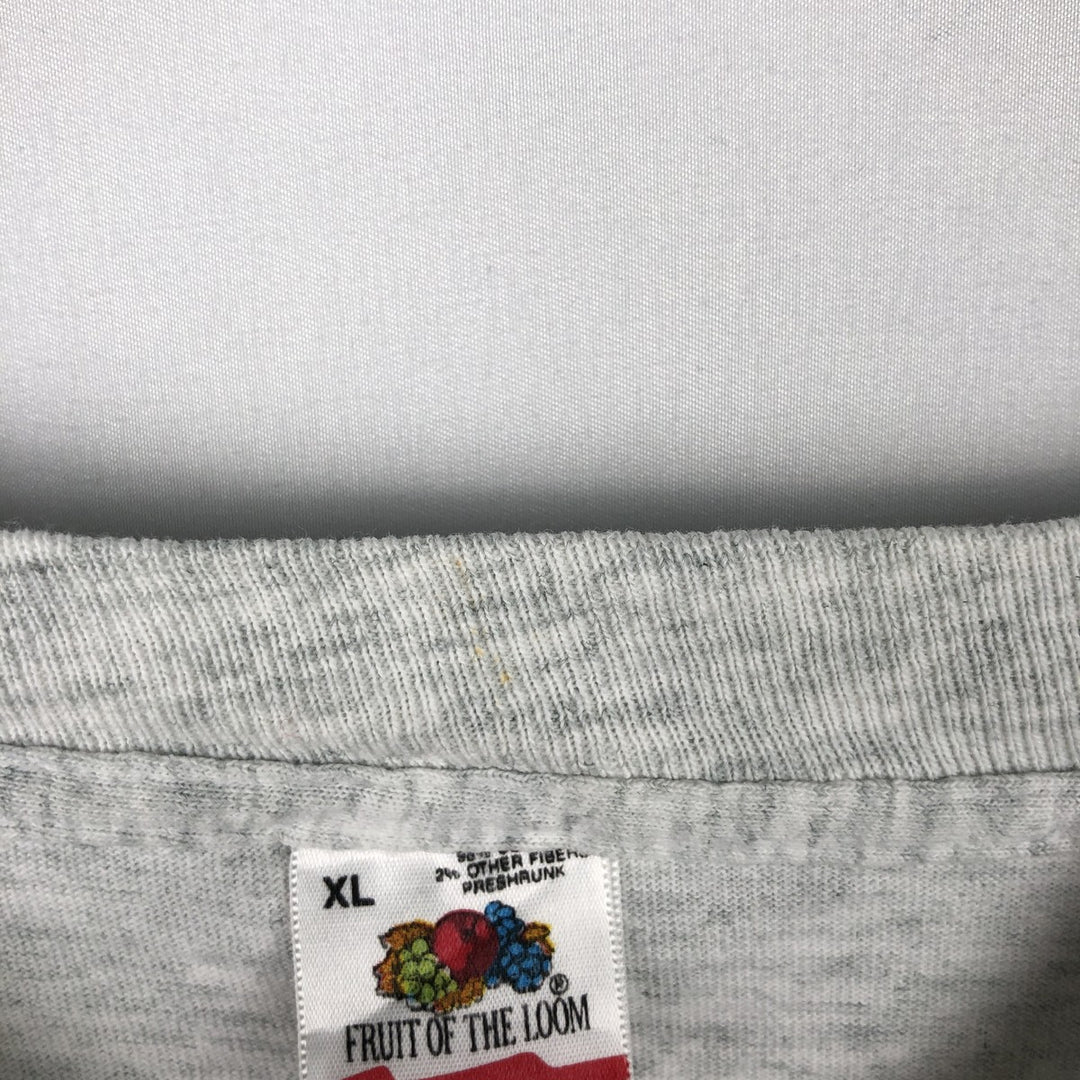 90'S Fruit of the Loom Art T-Shirt, Made in USA, Men's XL equivalent, Vintage cotton gray type Vintage Second Hand