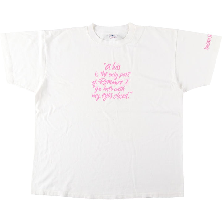 90'S Delta message print t-shirt, made in USA, men's size XL equivalent, vintage. cotton white type Vintage Second Hand