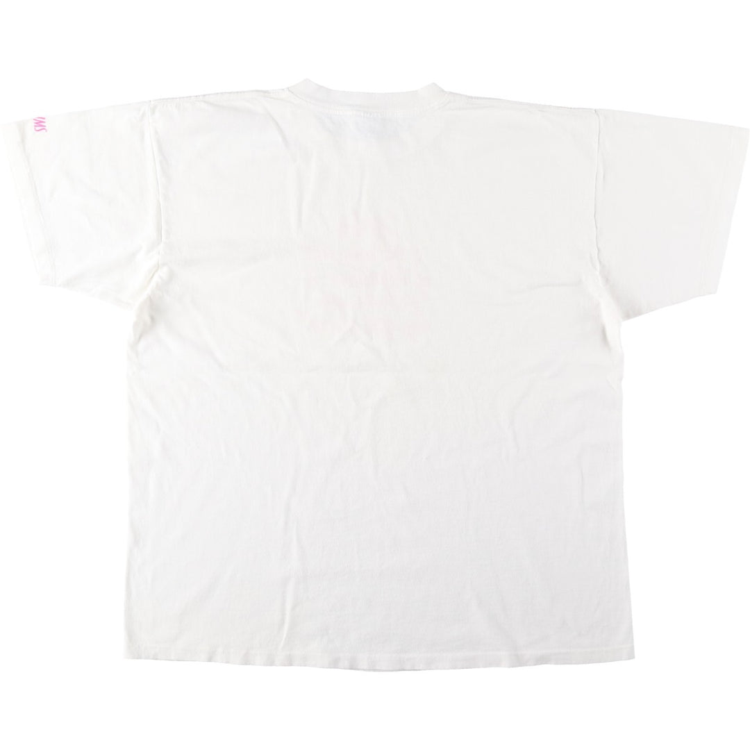 90'S Delta message print t-shirt, made in USA, men's size XL equivalent, vintage. cotton white type Vintage Second Hand