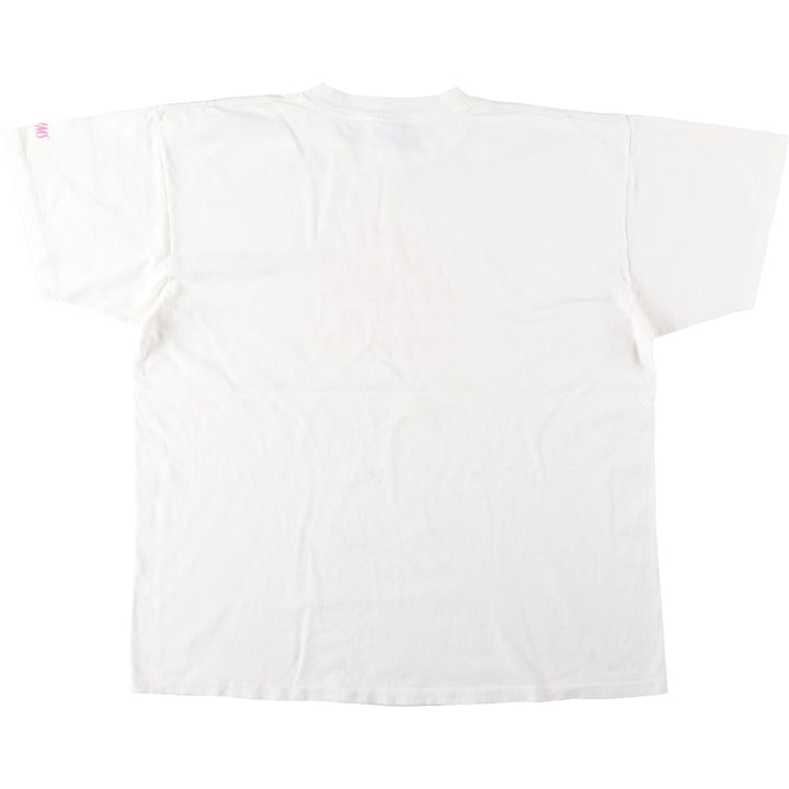 90'S Delta message print t-shirt, made in USA, men's size XL equivalent, vintage. cotton white type Vintage Second Hand