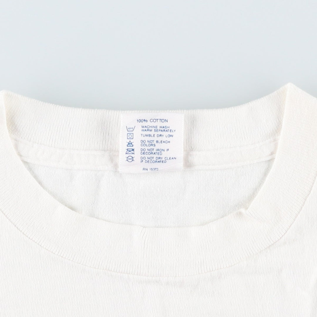 90'S Delta message print t-shirt, made in USA, men's size XL equivalent, vintage. cotton white type Vintage Second Hand