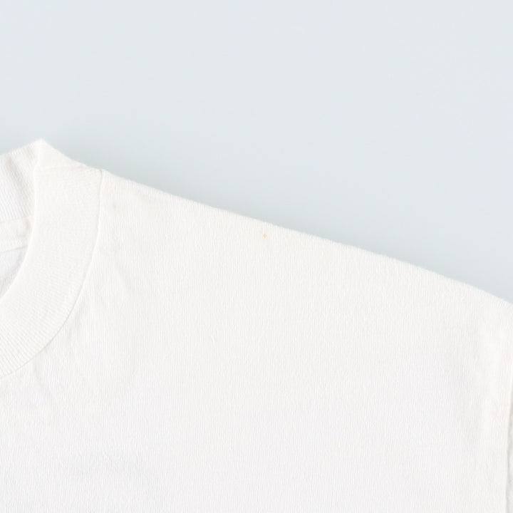 90'S Hanes BEEFY-T Message Print T-shirt Made in USA Men's L Size Vintage cotton white type Vintage Second Hand