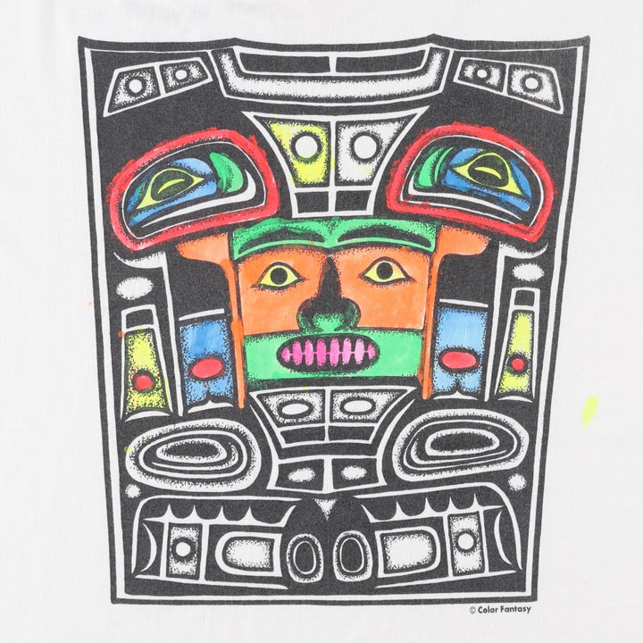 90'S Hanes Art T-shirt, Men's Size L (approx.), Vintage cotton white type Vintage Second Hand