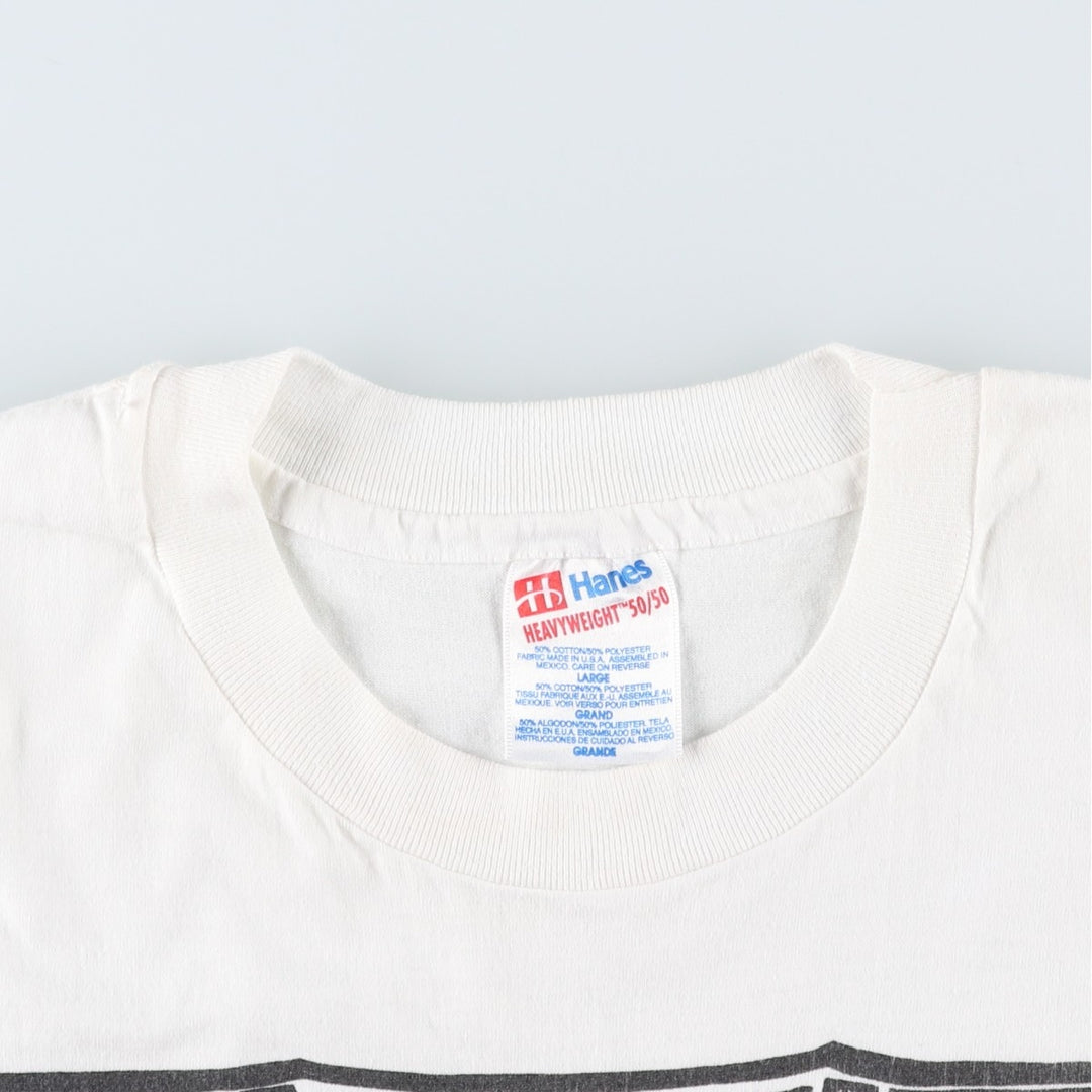 90'S Hanes Art T-shirt, Men's Size L (approx.), Vintage cotton white type Vintage Second Hand