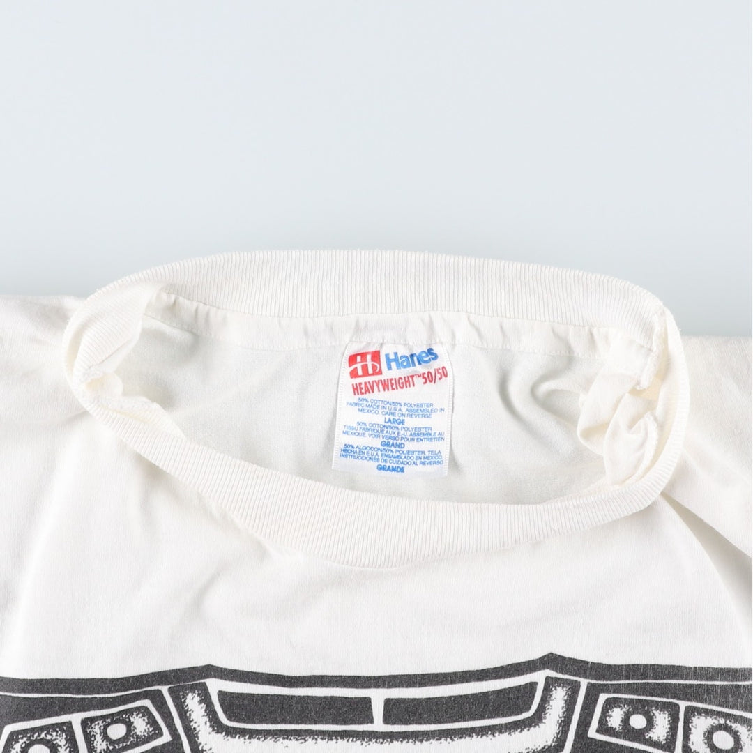 90'S Hanes Art T-shirt, Men's Size L (approx.), Vintage cotton white type Vintage Second Hand