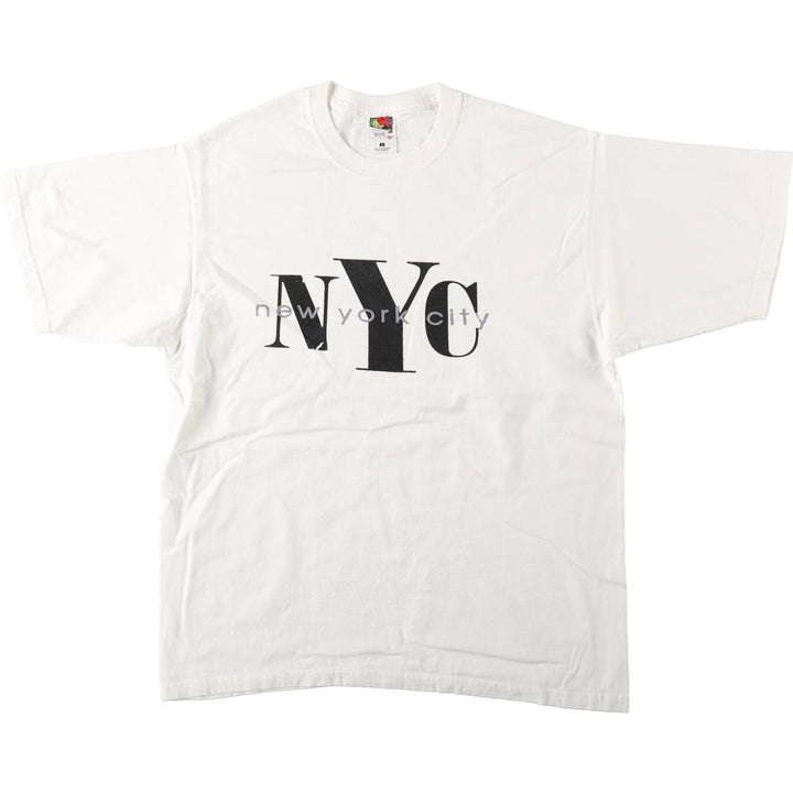90'S Fruit of the Loom Lofteez NYC New York City Souvenir T-shirt, Men's XL equivalent. cotton white type Vintage Second Hand