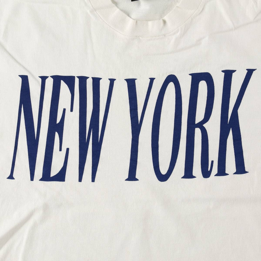 90'S SAAD NEW YORK Souvenir T-shirt, Men's XL equivalent, Vintage cotton white type Vintage Second Hand