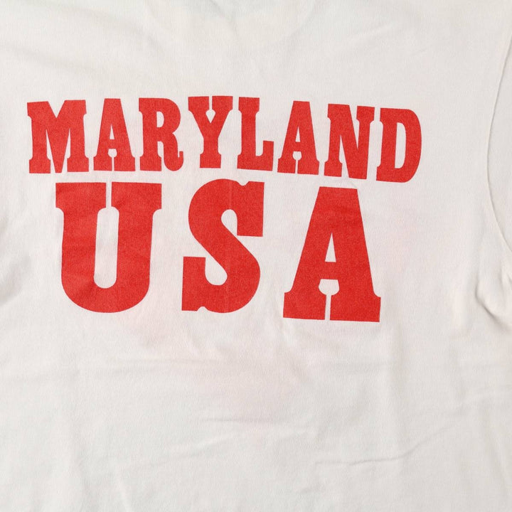 90'S Fruit of the Loom printed T-shirt, made in the USA, men's size L, vintage cotton white type Vintage Second Hand
