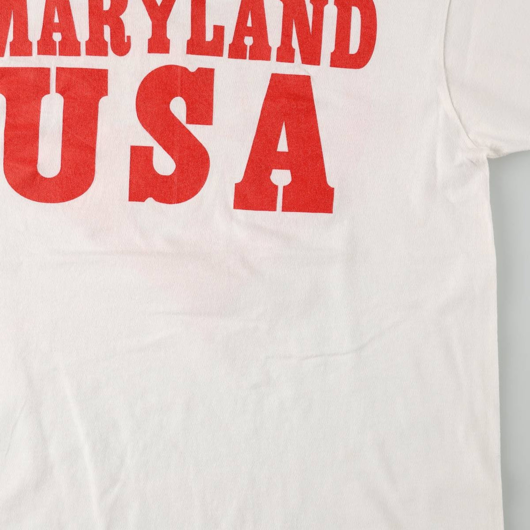 90'S Fruit of the Loom printed T-shirt, made in the USA, men's size L, vintage cotton white type Vintage Second Hand