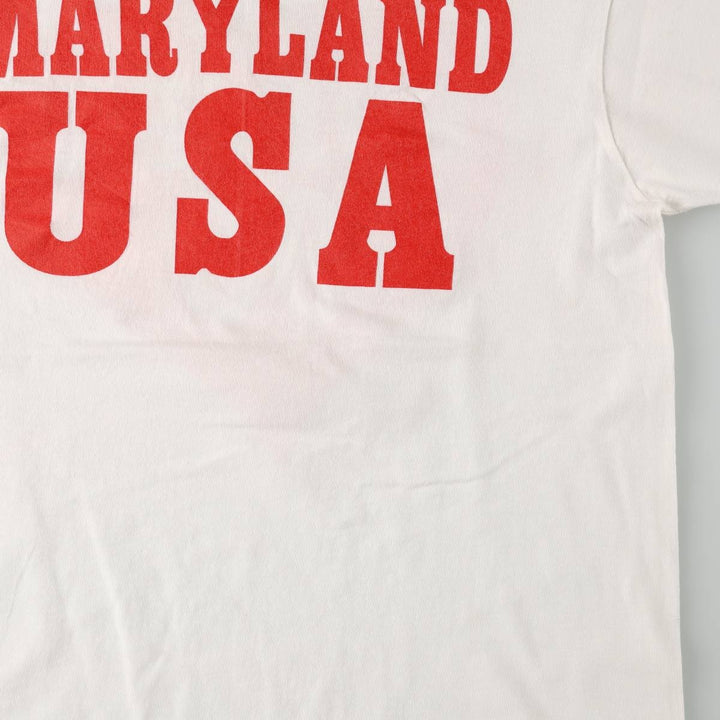 90'S Fruit of the Loom printed T-shirt, made in the USA, men's size L, vintage cotton white type Vintage Second Hand