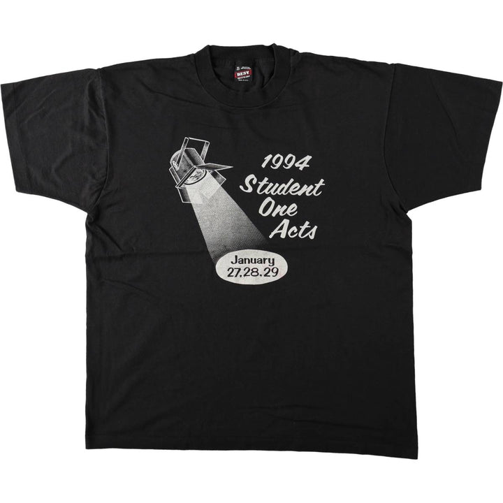 90'S Fruit of the Loom Best Printed T-shirt, Made in USA, Men's XL, Vintage cotton black type Vintage Second Hand