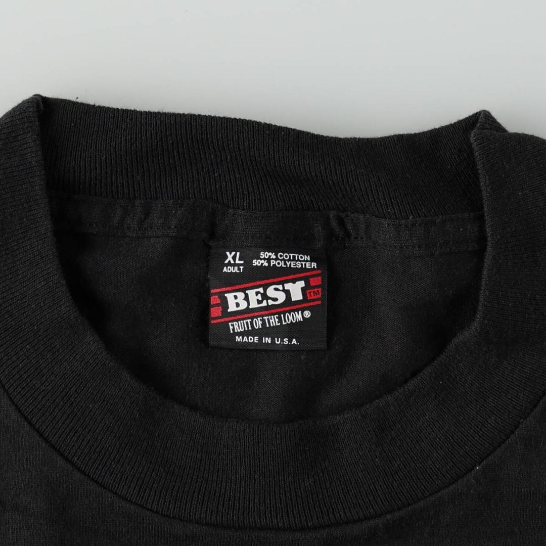90'S Fruit of the Loom Best Printed T-shirt, Made in USA, Men's XL, Vintage cotton black type Vintage Second Hand