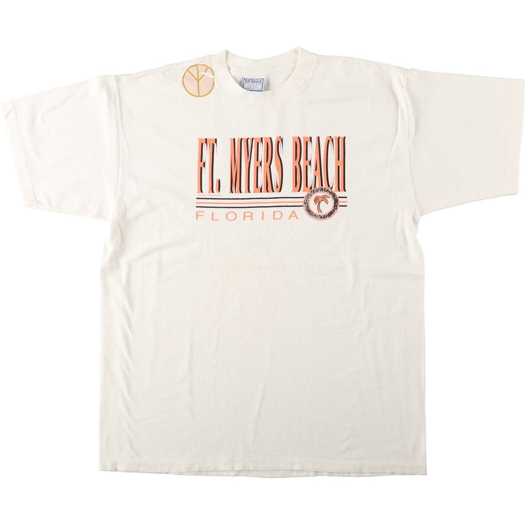 90'S All Sport PRO WEIGHT Print T-Shirt, Made in USA, Men's XL equivalent, Vintage cotton white type Vintage Second Hand