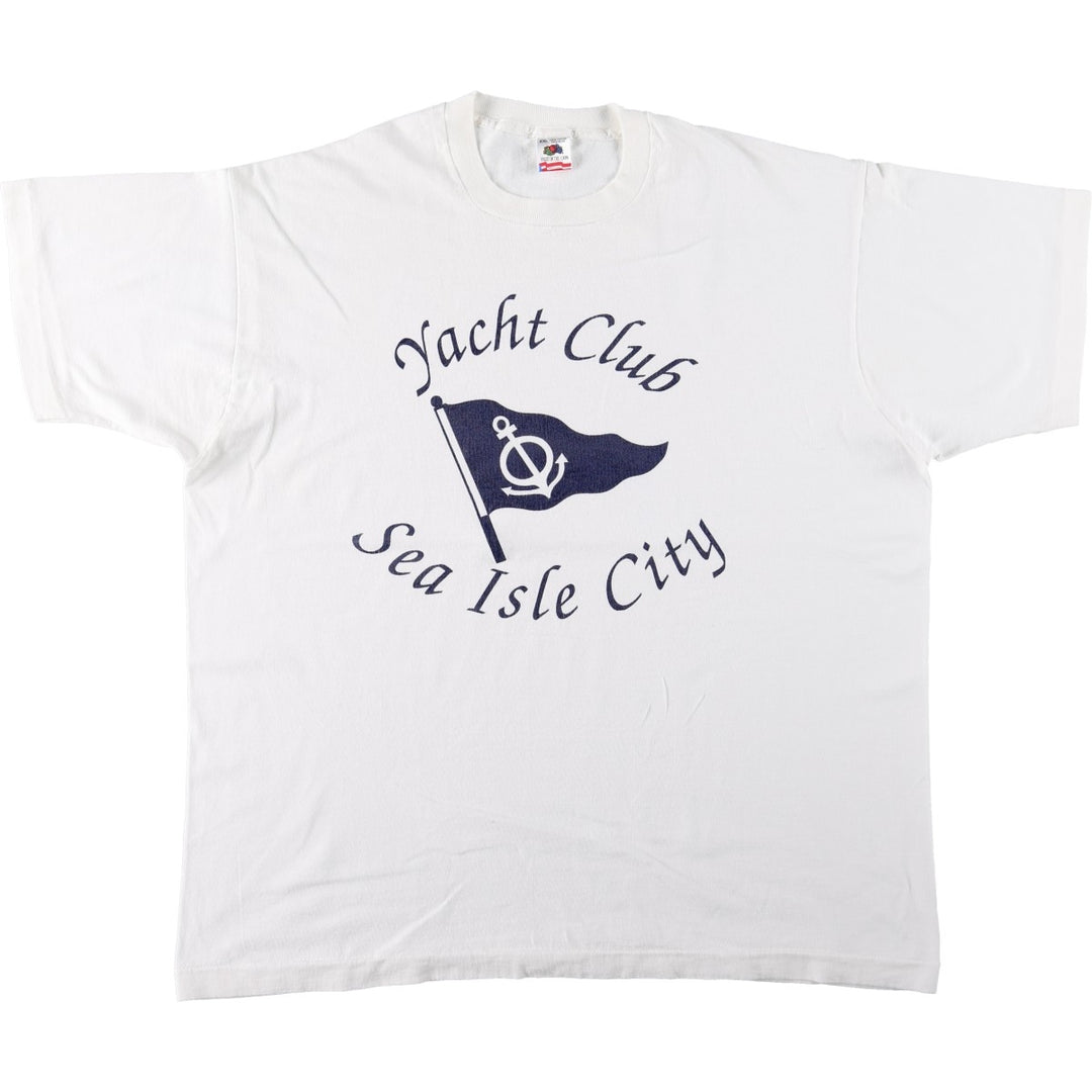 90'S Fruit of the Loom printed T-shirt, made in the USA, men's XXL, vintage cotton white type Vintage Second Hand