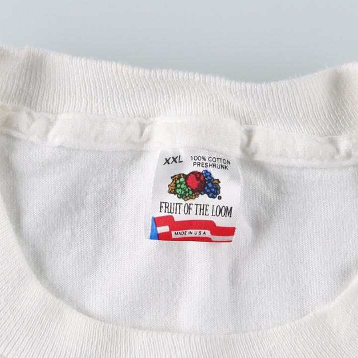 90'S Fruit of the Loom printed T-shirt, made in the USA, men's XXL, vintage cotton white type Vintage Second Hand
