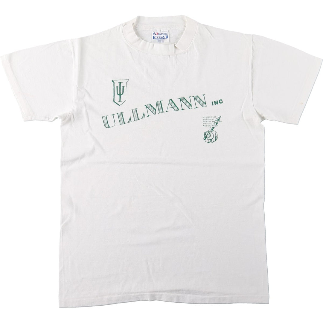 90'S Hanes BEEFY-T Advertising T-Shirt, Made in USA, Men's Size M (approx.), Vintage cotton white type Vintage Second Hand