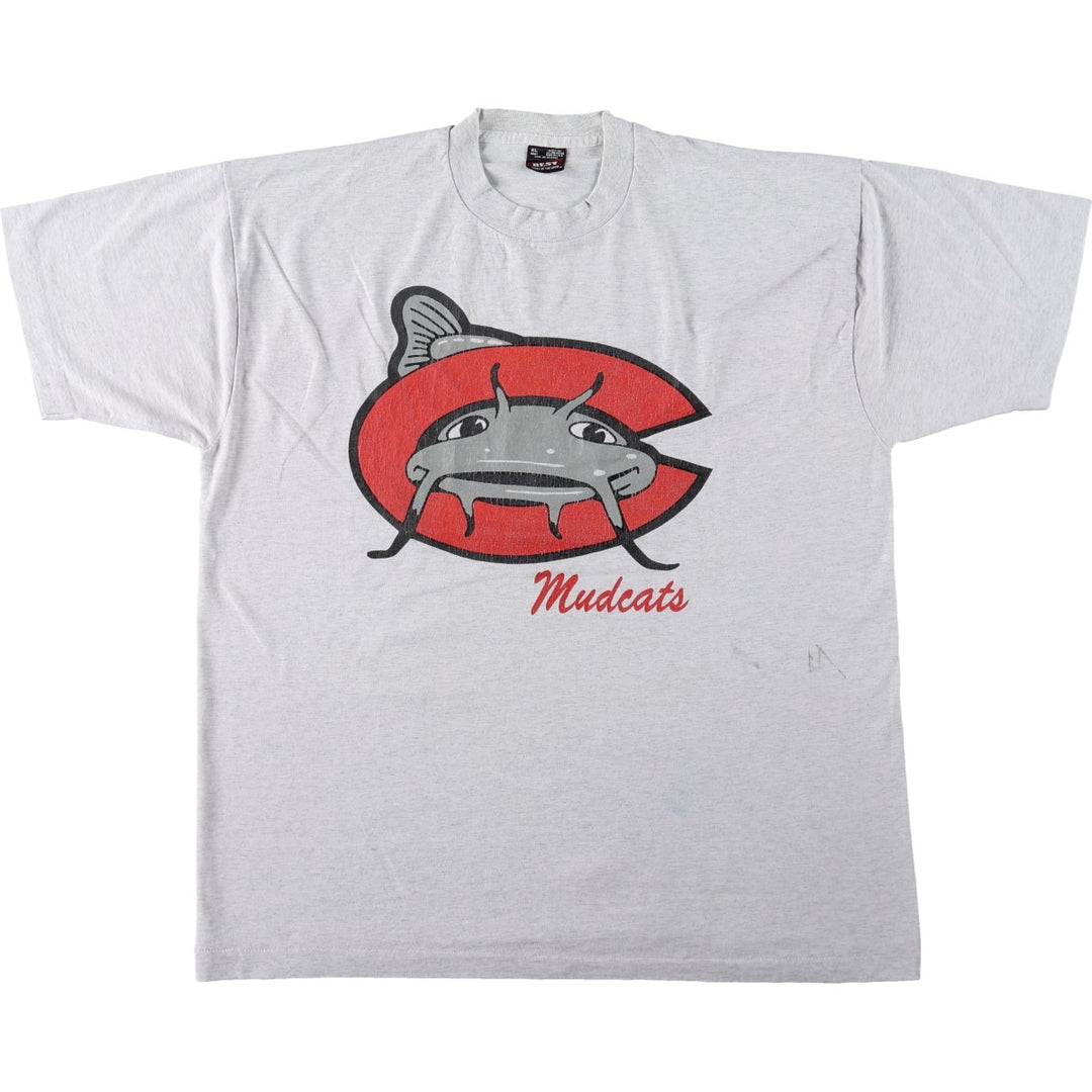 90'S Fruit of the Loom Best Fish Print Sporty T-Shirt, Made in USA, Men's XL equivalent, Vintage cotton pale white type Vintage Second Hand