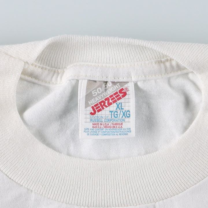 90'S Jerzees Noah's Ark Print T-Shirt, Made in USA, Men's XL (approx.), Vintage cotton white type Vintage Second Hand