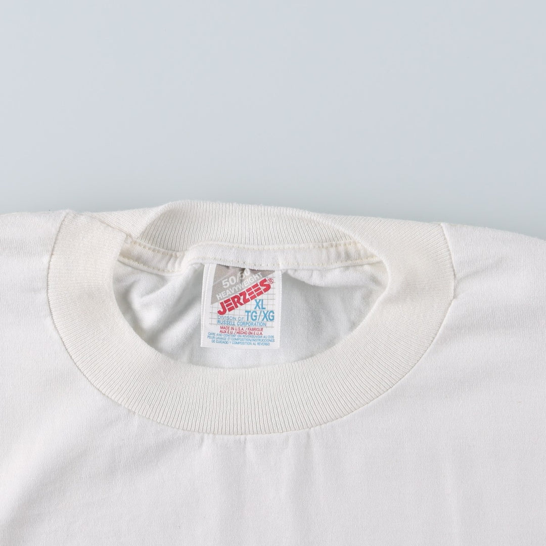 90'S Jerzees Noah's Ark Print T-Shirt, Made in USA, Men's XL (approx.), Vintage cotton white type Vintage Second Hand