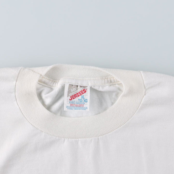 90'S Jerzees Noah's Ark Print T-Shirt, Made in USA, Men's XL (approx.), Vintage cotton white type Vintage Second Hand