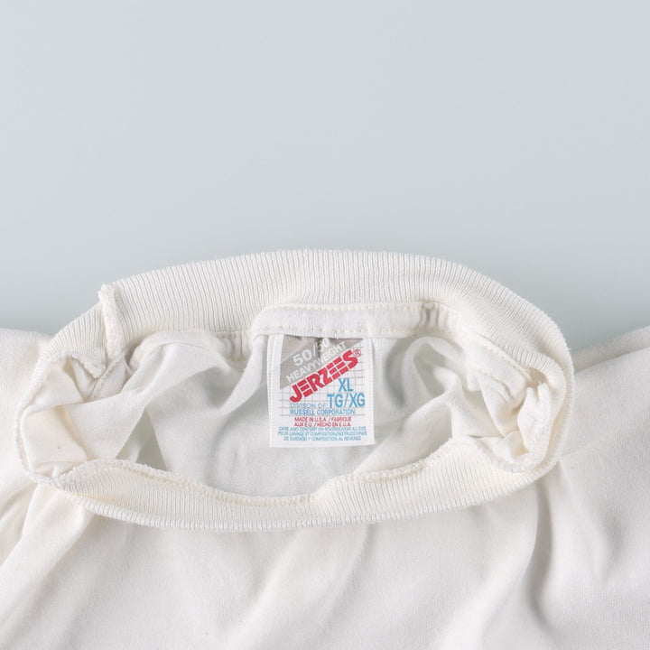 90'S Jerzees Noah's Ark Print T-Shirt, Made in USA, Men's XL (approx.), Vintage cotton white type Vintage Second Hand