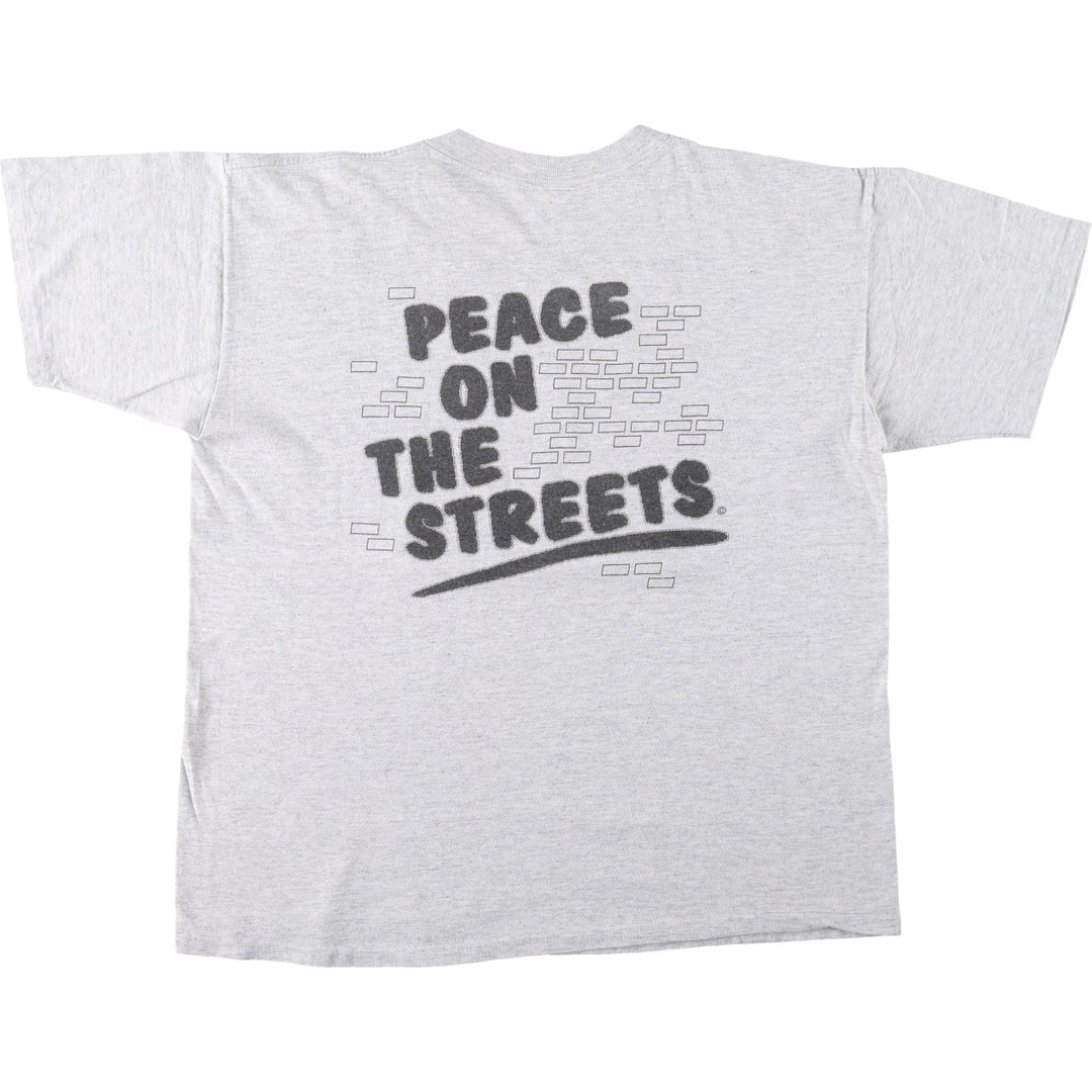 90'S SPA Print T-Shirt, Made in USA, Men's Size L (Equivalent), Vintage cotton gray type Vintage Second Hand