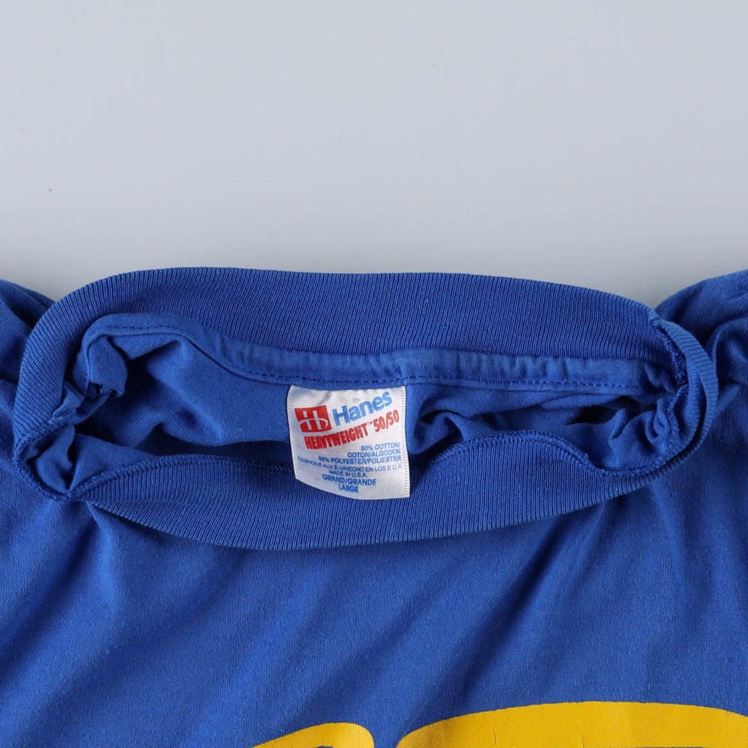 90'S Hanes HEAVYWEIGHT 50 cotton blue type Vintage Second Hand