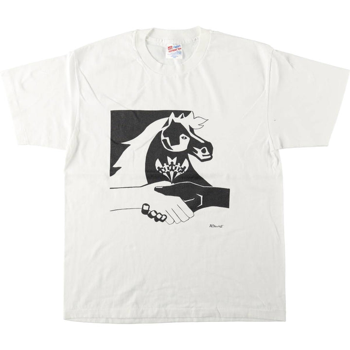 90'S Hanes HEAVYWEIGHT 50 cotton white type Vintage Second Hand
