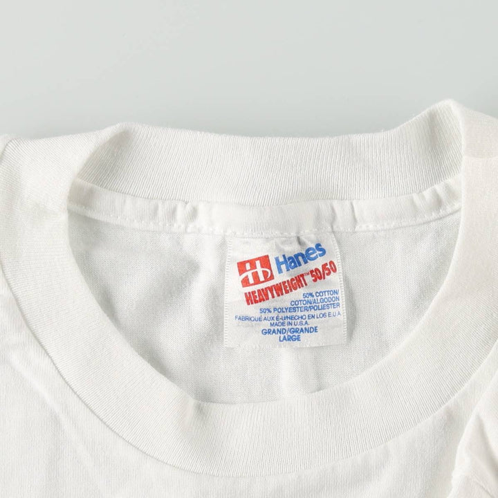 90'S Hanes HEAVYWEIGHT 50 cotton white type Vintage Second Hand