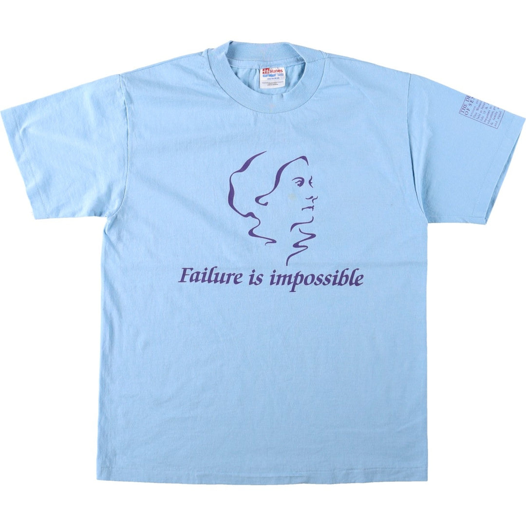 90'S Hanes SUSAN B Anthony T-shirt, Made in USA, Men's Size M (approx.), Vintage cotton Blue type light blue Vintage Second Hand