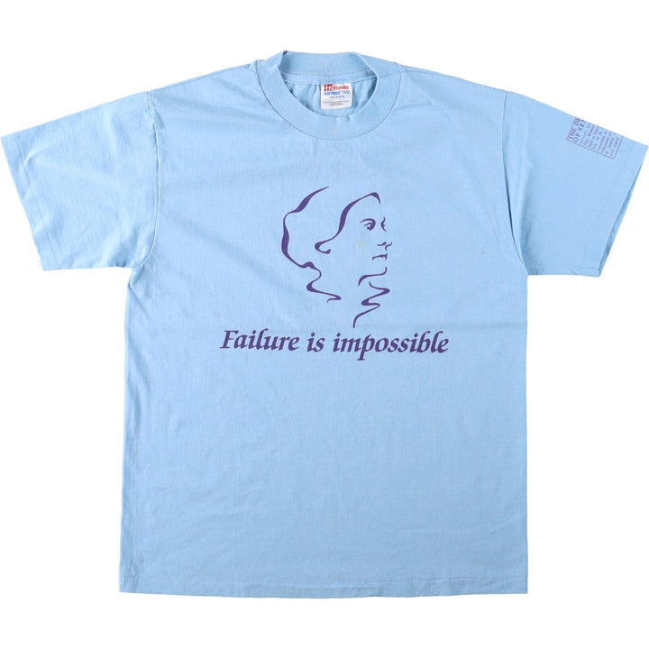 90'S Hanes SUSAN B Anthony T-shirt, Made in USA, Men's Size M (approx.), Vintage cotton Blue type light blue Vintage Second Hand