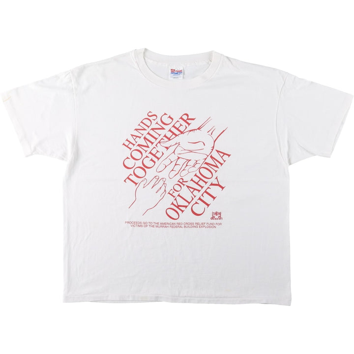 90'S Hanes HEAVYWEIGHT 50 cotton white type Vintage Second Hand