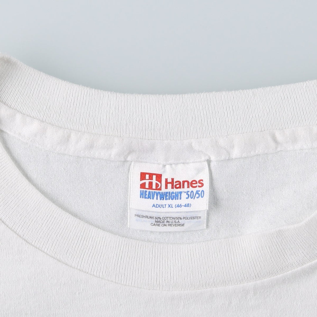 90'S Hanes HEAVYWEIGHT 50 cotton white type Vintage Second Hand