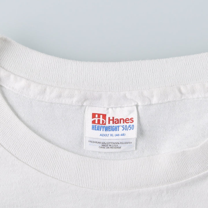 90'S Hanes HEAVYWEIGHT 50 cotton white type Vintage Second Hand
