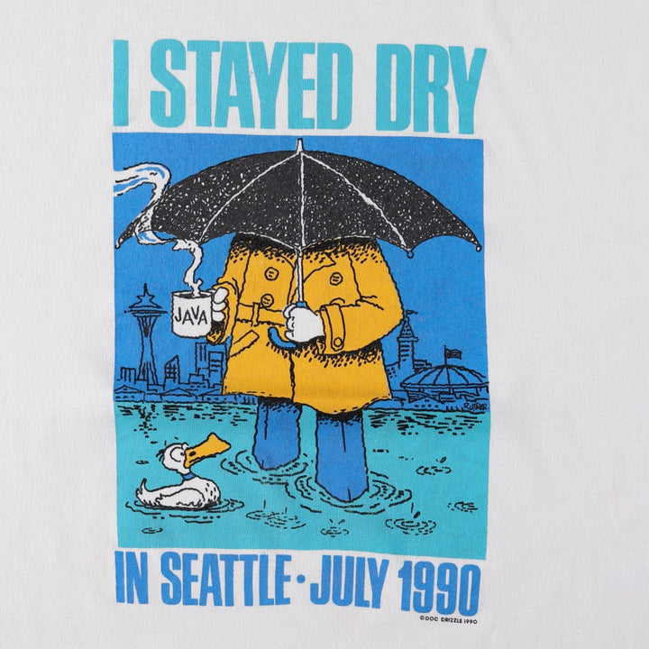 90'S SCREEN STARS Printed T-shirt Made in USA Men's XL Vintage cotton white type Vintage Second Hand