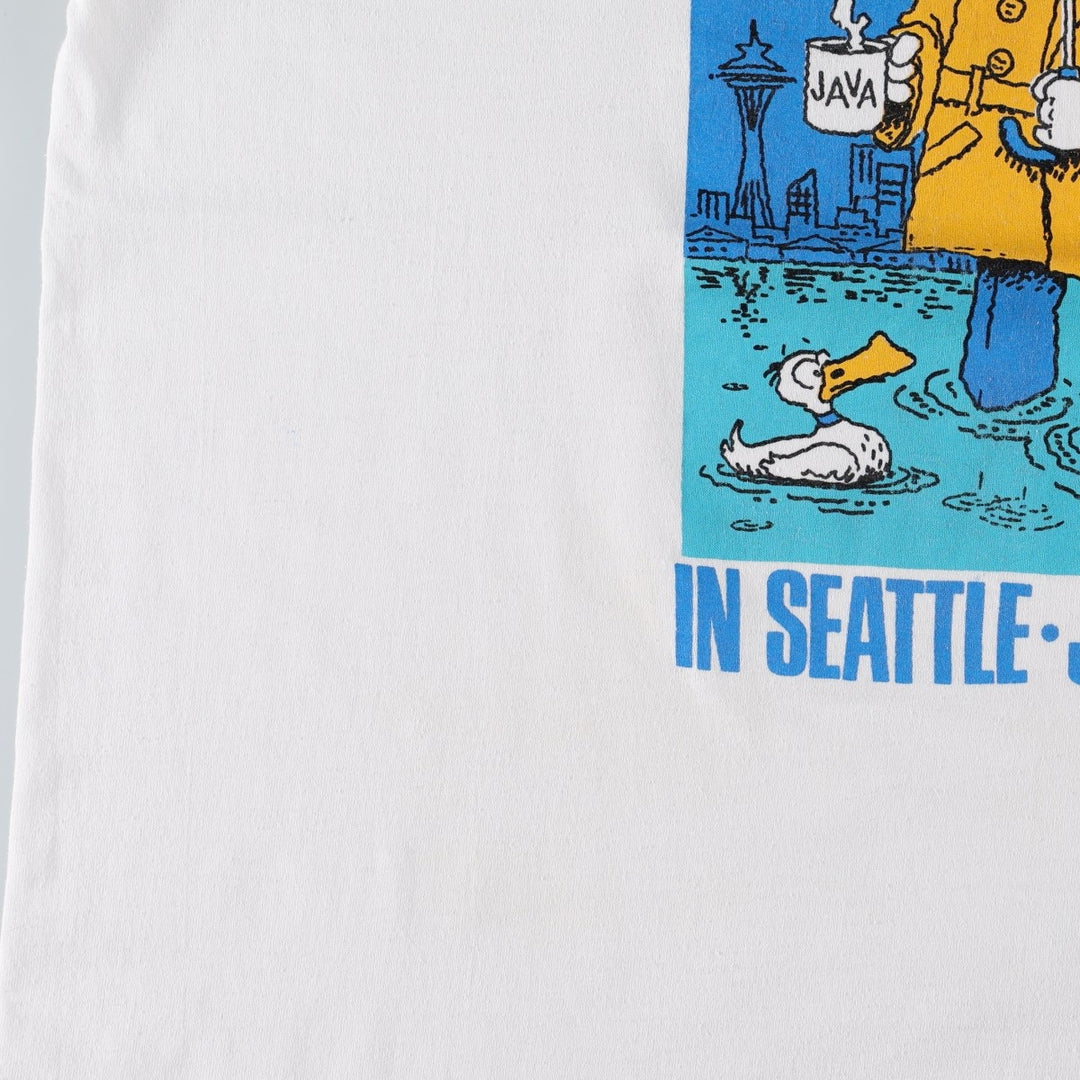 90'S SCREEN STARS Printed T-shirt Made in USA Men's XL Vintage cotton white type Vintage Second Hand