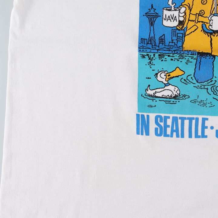 90'S SCREEN STARS Printed T-shirt Made in USA Men's XL Vintage cotton white type Vintage Second Hand