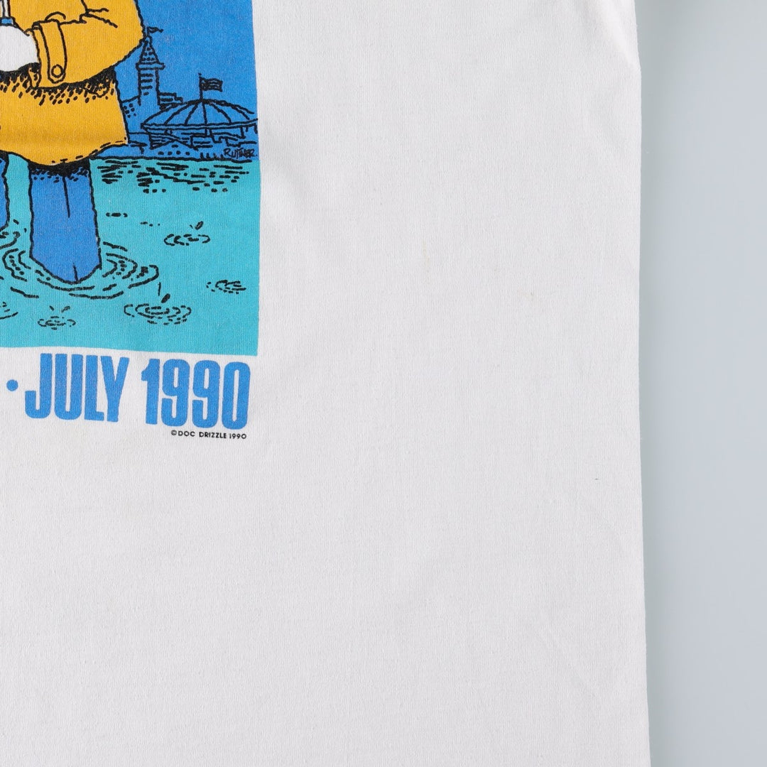 90'S SCREEN STARS Printed T-shirt Made in USA Men's XL Vintage cotton white type Vintage Second Hand
