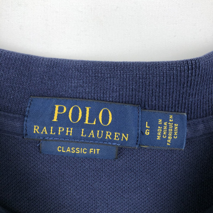 Ralph Lauren POLO RALPH LAUREN CLASSIC FIT short sleeve polo shirt for men size L cotton navy blue type Vintage Second Hand