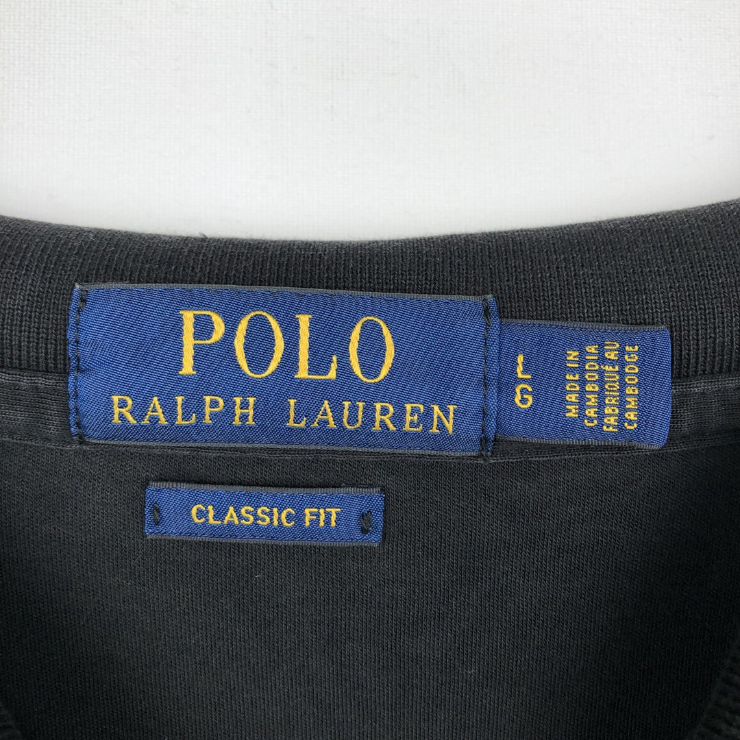 Ralph Lauren POLO RALPH LAUREN CLASSIC FIT short sleeve polo shirt for men size L unclear black type Vintage Second Hand