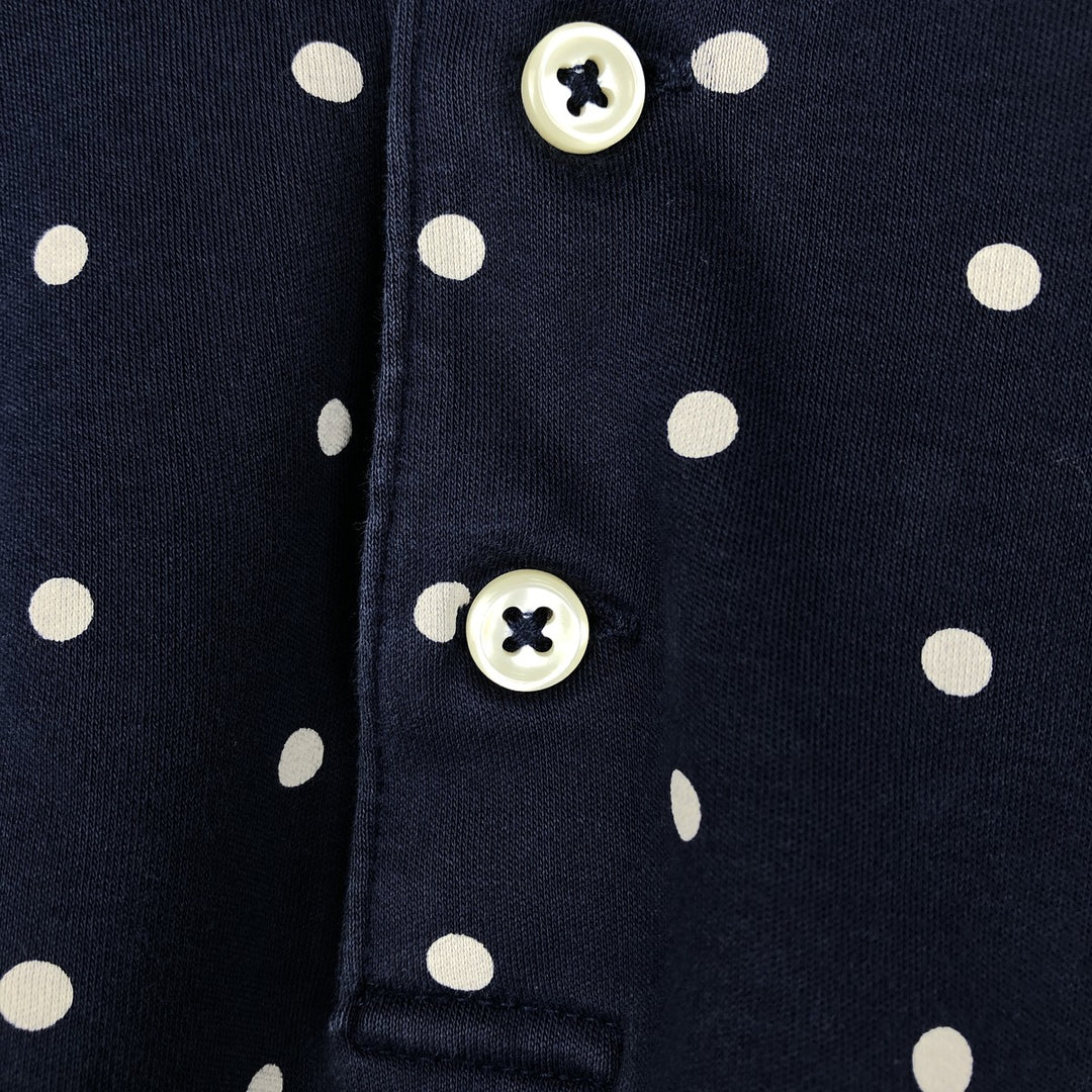 Ralph Lauren POLO RALPH LAUREN CLASSIC FIT polka dot pattern short-sleeved polo shirt, men's size M (approx.) cotton navy blue type Vintage Second Hand