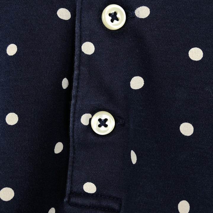 Ralph Lauren POLO RALPH LAUREN CLASSIC FIT polka dot pattern short-sleeved polo shirt, men's size M (approx.) cotton navy blue type Vintage Second Hand